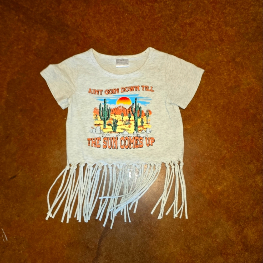 Toddler girls fringe top XXS